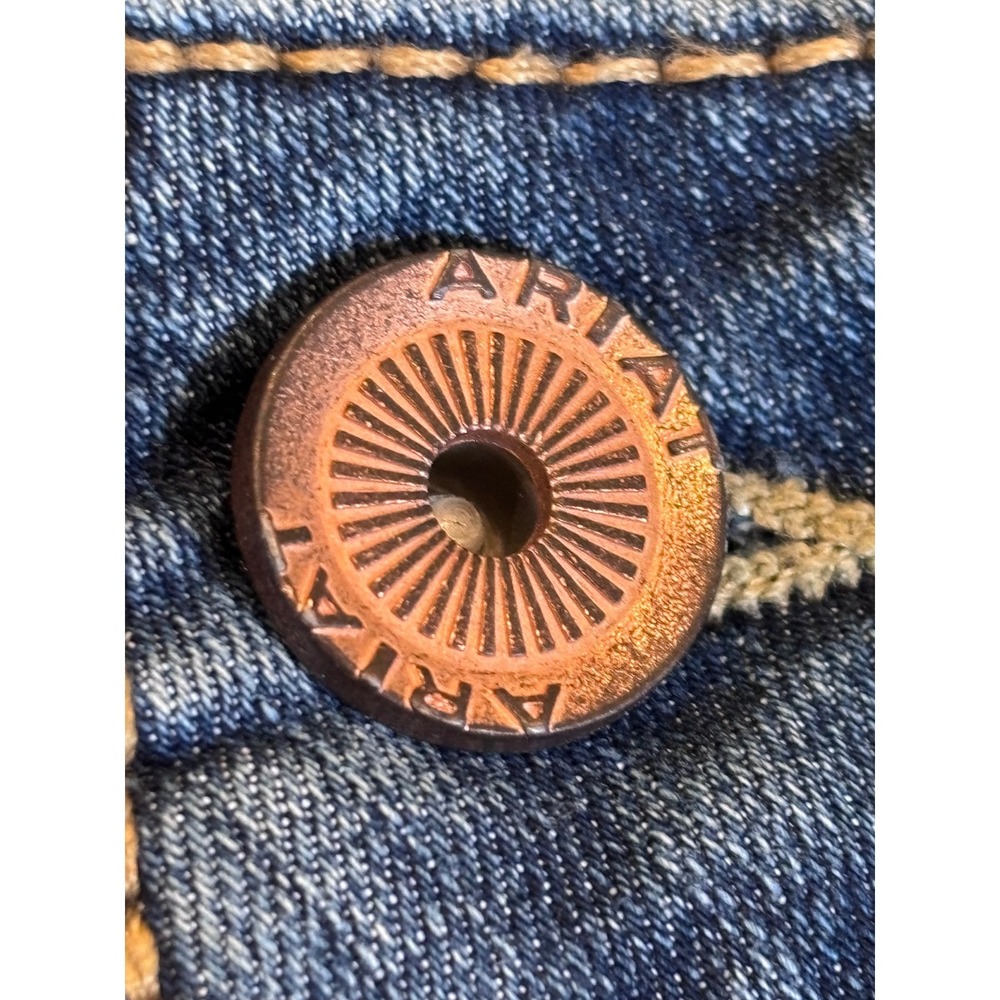 Ariat REAL Denim Perfect Rise Straight Leg Jeans Womens 25R Blue Medium Wash - Picture 5 of 14